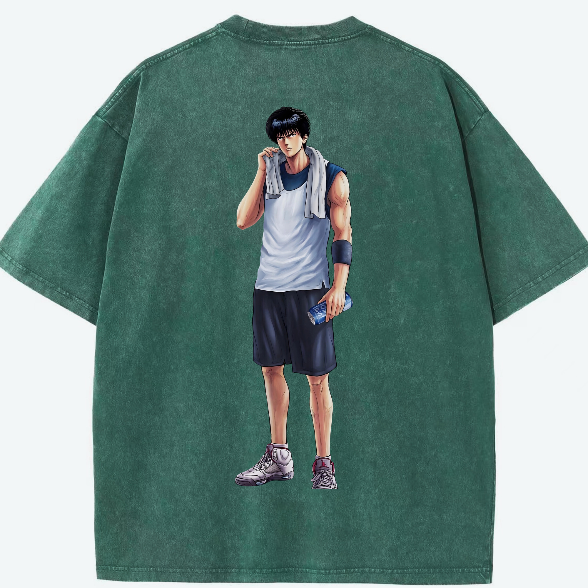 SLAM DUNK／スラムダンク 綿100% ヴィンテージ風 半袖Tシャツ（背面プリント）